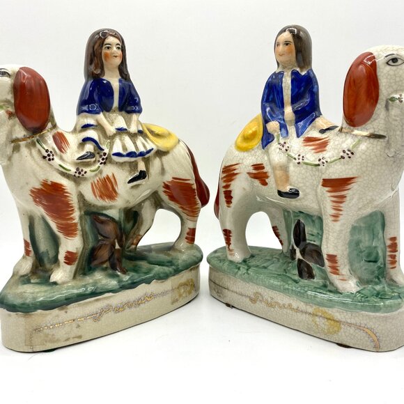 Pair of Noble English Staffordshire Prince Princess Giant Spaniel Coat